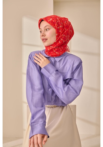Silk Home Soft Eşarp 73091-32 Turuncu, Mürdüm, Vizon