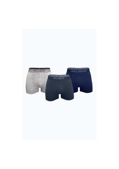 Malabadi Erkek Lacivert Gri Füme 3 Lü Premium Collection Modal Boxer 3m252 Lacivert Gri Füme