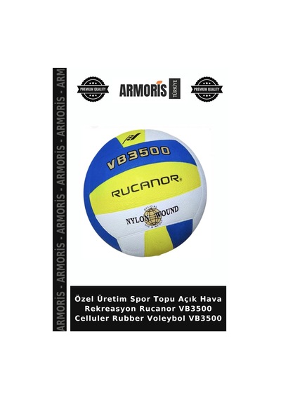 Özel Üretim Spor Topu Açık Hava Rekreasyon Rucanor Vb3500 Celluler Rubber Voleybol Vb3500 Beyaz - Sarı