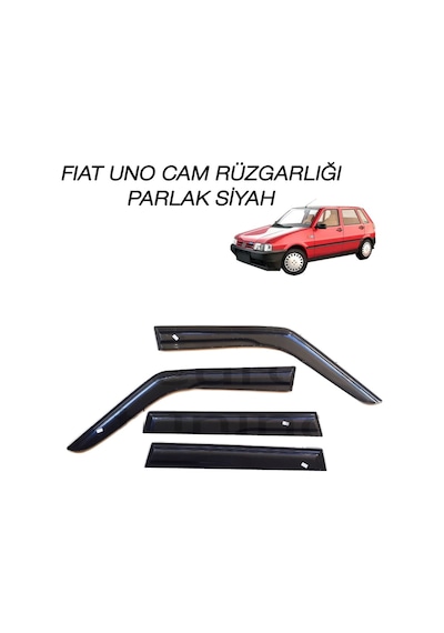 Fiat Uno Cam Rüzgarlığı Seti Parlak Siyah