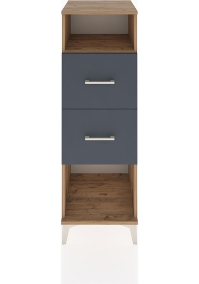 Hyperion Dolap Tek Raflı 2 Çekmeceli 44x44x134 Çam-antrasit Atlas Çam