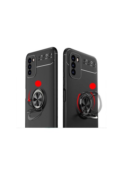 Xiaomi Poco M3 Kılıf Zore Ravel Silikon Kapak Siyah-Kırmızı