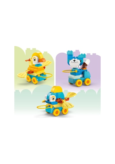 LEGO® DUPLO® Kasabası 3’ü 1 Arada Tekerlekli Hayvanlar 10448 - 2 Yaş ve Üzeri Çocuklar için Eğitici Oyuncak Yapım Seti (58 Parça)