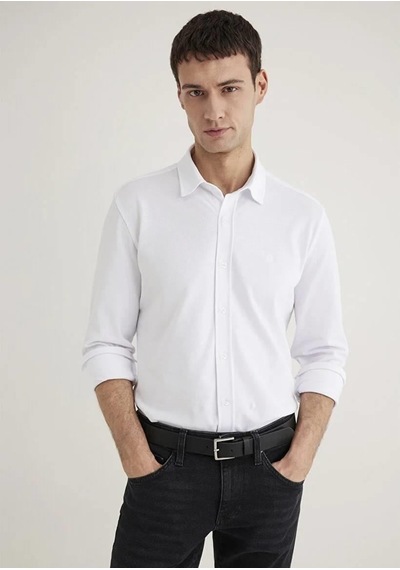 Mavi Slim Erkek Uzun Kol Gömlek M0211583-620-30365 Beyaz