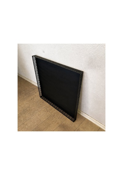Metal Şömine & Soba Altlığı Siyah Antik Desenli Dekoratif Zemin Koruyucu 70x70 Cm - 836318778
