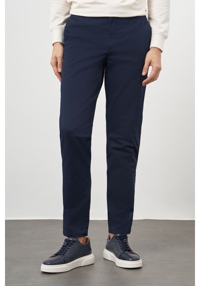Morven Erkek Lacivert Pamuk Yan Cep Slim Fit Chino Pantolon 25ks003001200 Lacivert