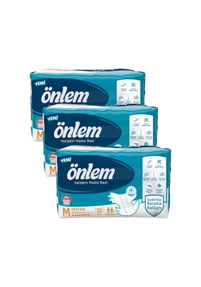 Önlem Belbantlı Hasta Bezi Eko Orta Boy M Beden 30 Lu X 3 Adet