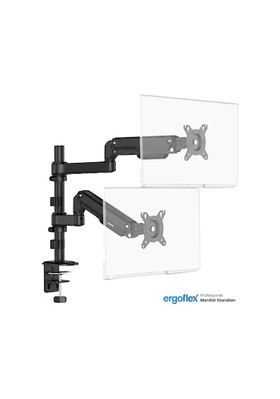 Ergoflex S16 Çift Kol 22-35inch Amortisörlü 2-9 Kg Monitör Standı 2026 Versiyon Gri