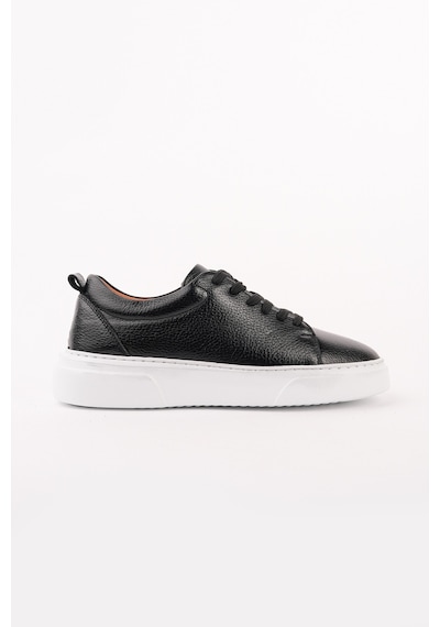 Muggo Leons Hakiki Deri Erkek Kalın Taban Bağcıklı Günlük Casual Sneaker Siyah - Beyaz Muggo Leons Hakiki Deri Erkek Kalın Taban Bağcıklı Günlük Casual Sneaker Siyah - Beyaz