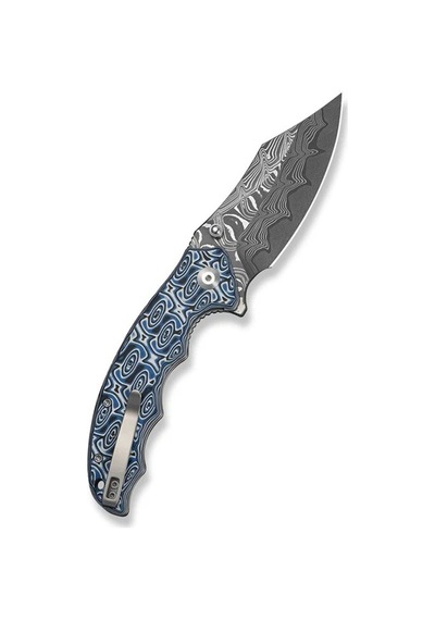 Civivi Pentad Black / White Vortex Micarta Handle Damascus Blade Kamp Çakısı Siyah