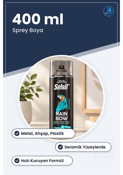 Akrilik Sprey Boya 400 Ml Metal Ahşap Plastik Seramik Yüzey İçin Siyah