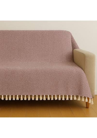 Lunga Vita Başak Desen Dokuma %100 Pamuklu Çok Amaçlı Pike Koltuk Örtüsü 180x230 Bordo