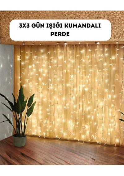 Dekoratif Perde Peri Led Günışığı Renk 8 Fonksiyonlu Işık Resimdeki