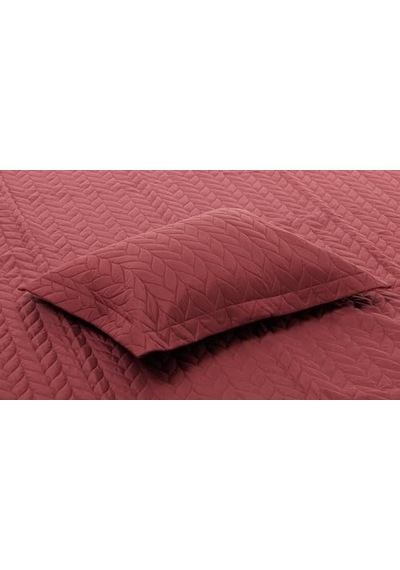Taç Glory Kendinden Desenli%100 Polyester Yatak Örtüsü Seti, Bordo, Tek Kişilik Çok Renkli