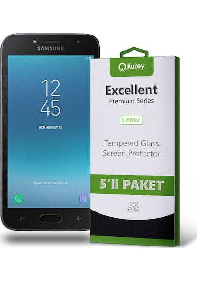 Samsung Galaxy J2 Pro  ile Uyumlu Temperli Ekran Koruyucu Kırılmaz Cam Ekonomik 5'li Paket