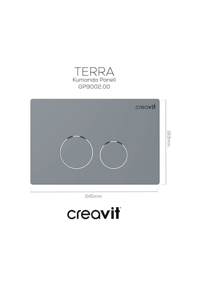 Creavit Terra Mat Gri Boyalı Kumanda Paneli GP9002.00 Gri