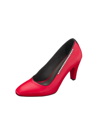 Costo Shoes 40-41-42-43-44 Numara Ays7986 Kırmızı Deri Topuklu Özel Seri Kadın Stiletto Kırmızı Deri