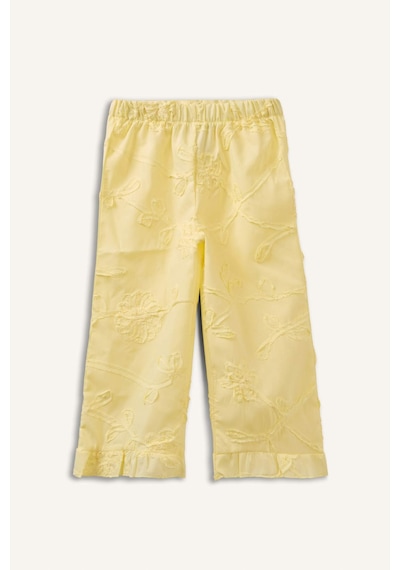 Defacto Wıde Leg 3d Poplin Pantolon Kız Bebek H4737a526smyl149 Sarı-yl149