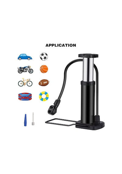 Lastik Hava Şişirme Pompası Motor Bisiklet Top Bot Aparatı Siyah