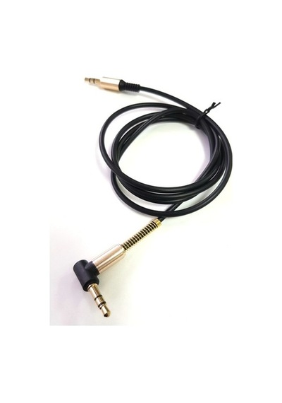 Electroon 3,5Mm Stereo Gold Jaklı Siyah Silikon Aux Kablo 1Metre
