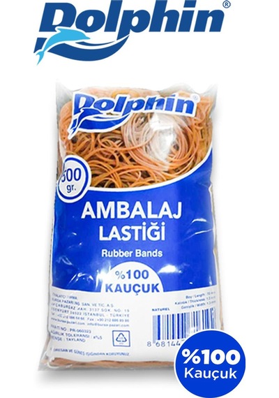 Dolphin Kauçuk Ambalaj Paketleme Lastiği - Çap : 70 Mm. - 500 Gr.lık 3 Paket