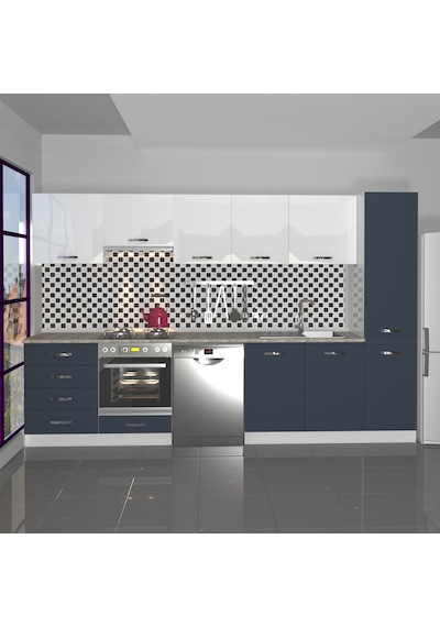 Decoraktiv Elite 325q Ankastre Fırın Modüllü Mdf Hazır Mutfak Dolabı - Tezgah Dahil - Antrasit - Beyaz Decoraktiv Elite 325q Ankastre Fırın Modüllü Mdf Hazır Mutfak Dolabı - Tezgah Dahil - Antrasit - Beyaz