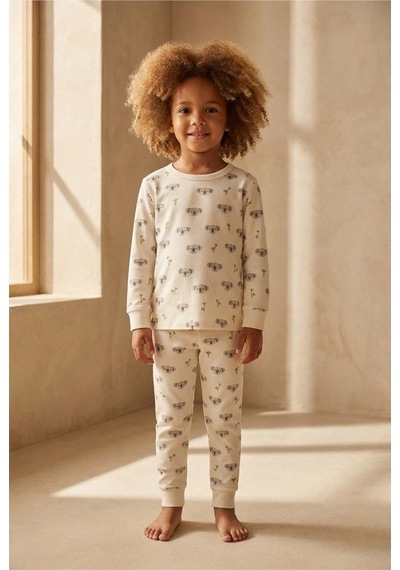 Katia&bony Çocuk Koala Desenli Pijama Takımı Ekru Lacivert