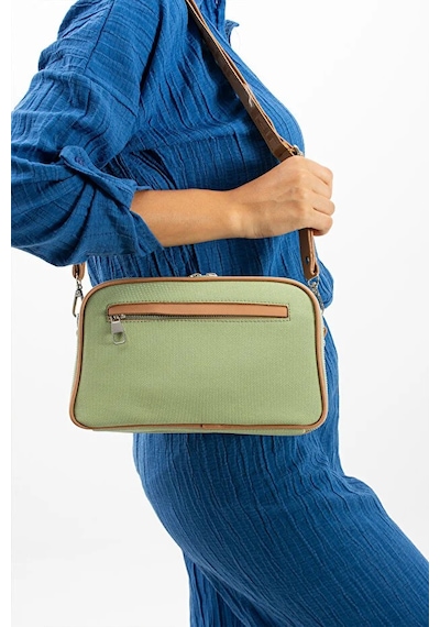 Just Polo Kadın Günlük Kullanıma Uygun Lakoste Ayarlanabilir Askılı Lüks Omuz Çantası Shoulder Bag Yeşil