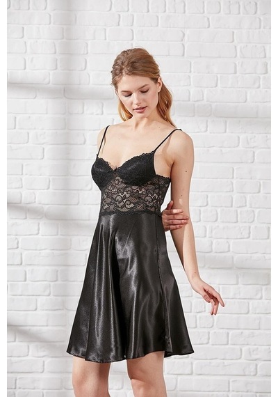 Pierre Cardin 627 Kadın Saten Dantelli Gecelik (534724671)