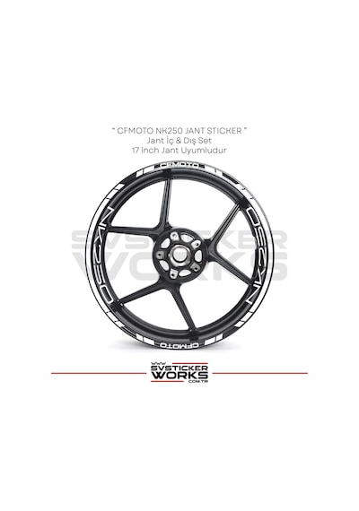 Cfmoto Nk250 Jant Sticker Jant İç Yazı Ve Dış Şerit 24'lü Set Sticker Etiket Diğer
