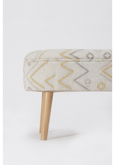 Bliss Sarı Etnik Desenli Krem Bench 40 X 100 X H 47 Cm 4282 Sarı