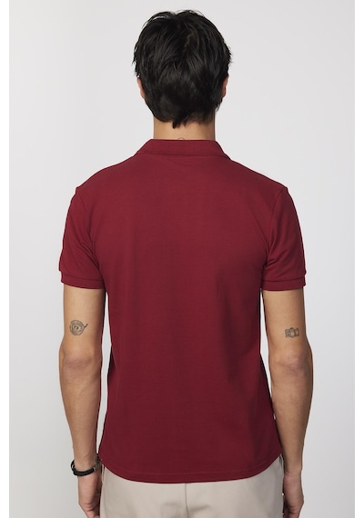 Tudors Erkek Slim Fit Dar Kesim Pamuklu Yumuşak Dokulu Serin Tutan Kumaş Düz Pike Bordo Polo Yaka Tişört-30770-Bordo