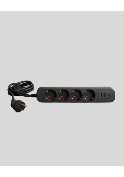 4 Priz 2 Usb 1 Type-c Akım Korumalı Çoklu Priz Led Anahtarlı 1