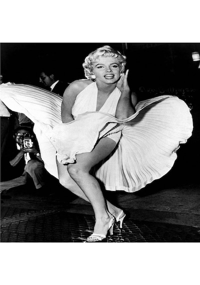 Siyah Beyaz Marilyn Monroe Fotoğrafları Doğal Taş Bardak Altlığı 4'lü Set - Natural Stone Coasters - Taş Beyaz - Siyah
