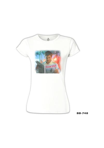 Dexter - Miami Star Beyaz Kadın Tshirt 001