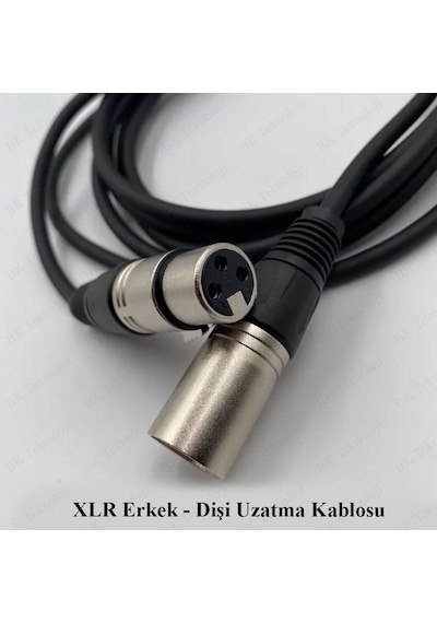 10 Metre Xlr 3 Pin Erkek - Dişi Dengeli Mikrofon Mikser Ses Kablo