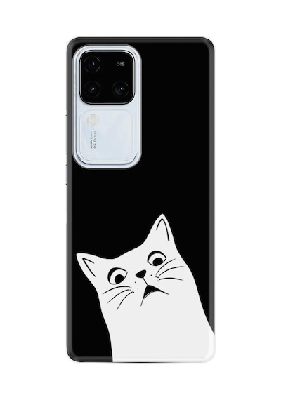 Vivo V30 Kılıf Desenli Silikon Platinium Series Şaşkın Kedi 1900