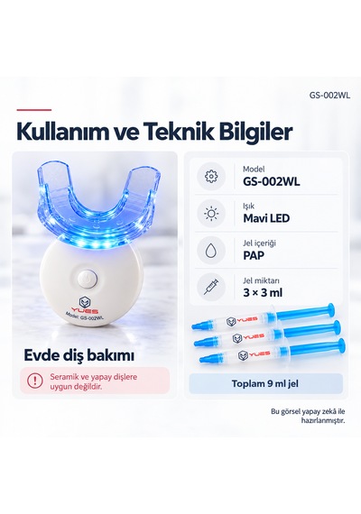 Yues Gs-002wl Led Diş Beyazlatma Seti 3 X 3 Ml Pap Jel