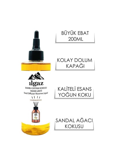 Ilgaz Sandal Ağacı Yedek Likit Şişe Oda Kokusu 200 ML