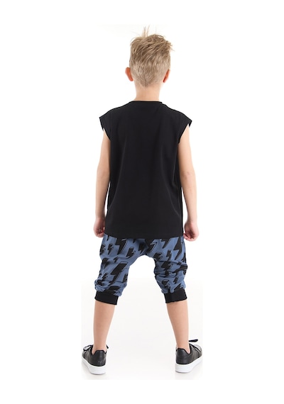 Denokids Mushi Şimşek Dino Erkek Çocuk T-Shirt Kapri Takım Çok Renkli