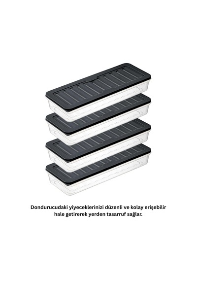Bigmate Bgmt1515 4'lü Şeffaf Saklama Kabı 4x1 Lt Mikrodalga Buzdolabı Ve Dondurucu Uyumlu Düzenleyici Siyah