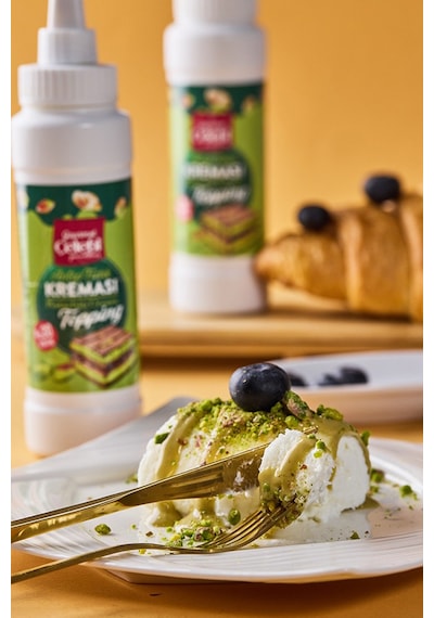 Antep Fıstık Kreması Topping 250 Gr - %30 Gerçek Antep Fıstığı Waffle & Krep & Pankek Tatlı Sosu