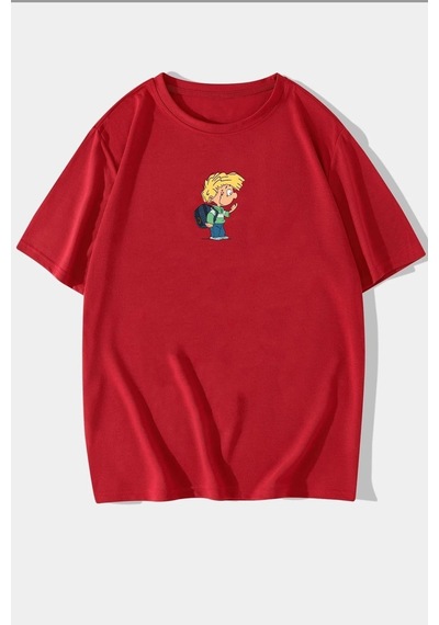 Flood Of Style Unisex Cedric Üzümlü Kekim Baskılı T-shirt Kırmızı