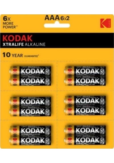 Kodak Xtralife Alkalin AAA İnce Pil 2 x 6'lı