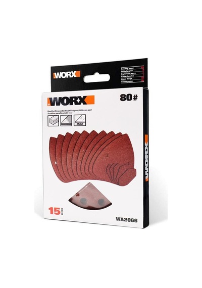 Worx Wa2066 140x90mm 80 Kum, 15 Adet Cırtlı Universal Mouse Zımpara Kâğıdı Fr Wa2066
