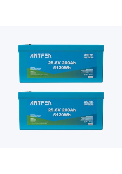 Antfea 25.6v 200ah Abs Lityum Akü Akıllı Ekran Bluetooth Lifepo4 2 Adet - 10.24 Kwh