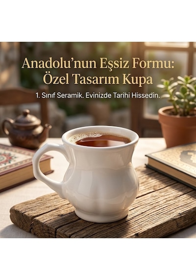 2'li Porselen Fincan Beyaz Göbekli