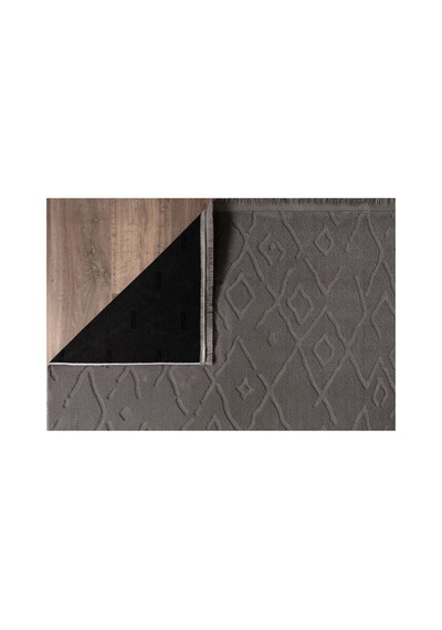 Plato Halı Opqo İskandinav Premium Yıkanabilir Polyester Kaymaz Taban Gri Halı