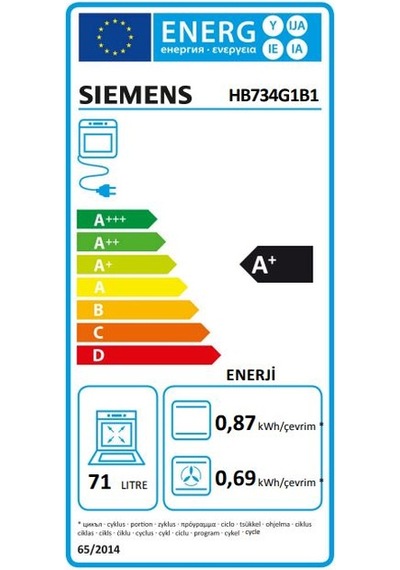 Siemens HB734G1B1 71 L Ankastre Fırın