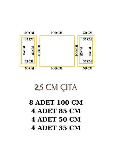 Aplik Tasarım Boyanabilir Çıta Hazır Kesim (ANKA126)